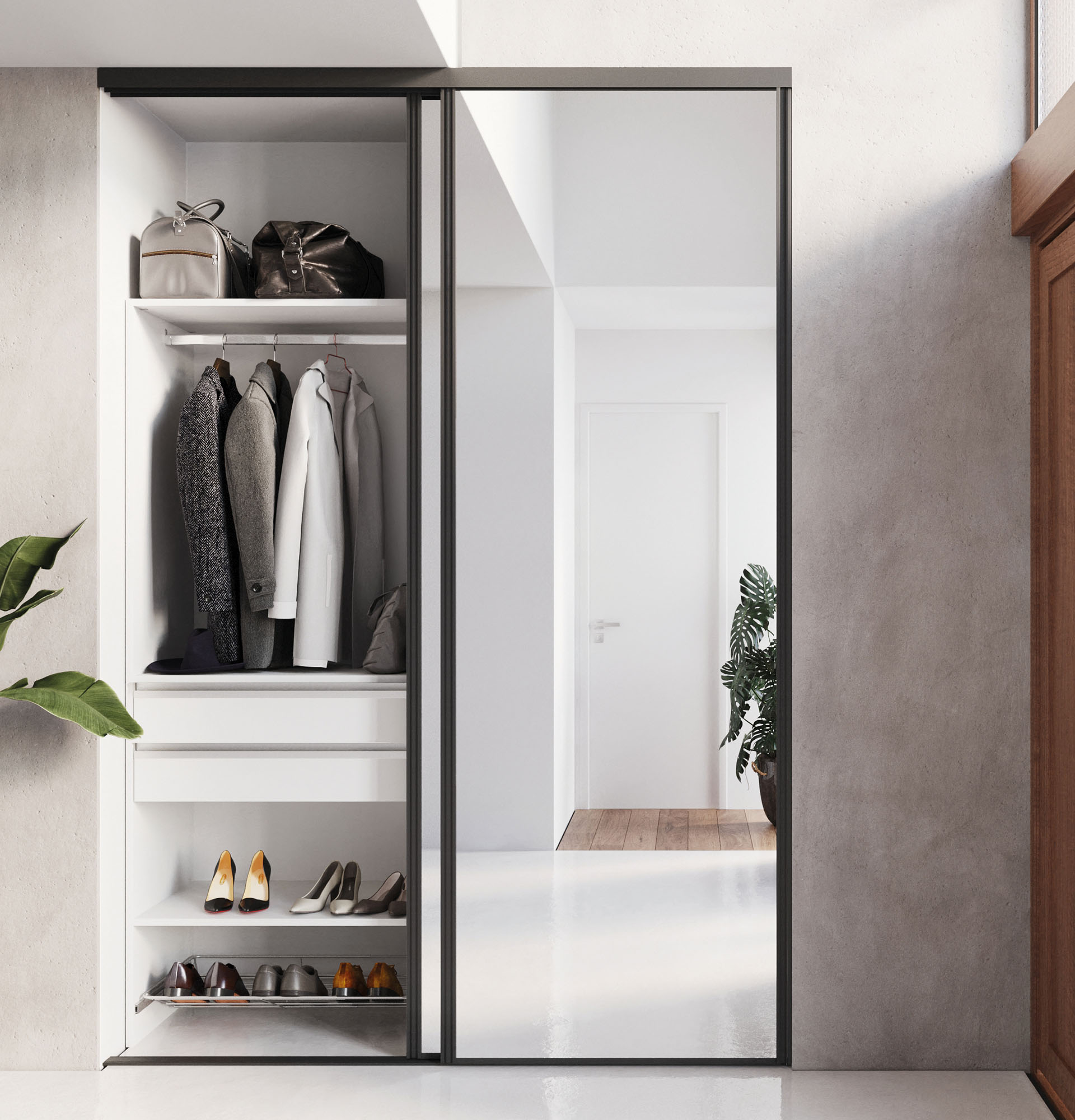 coulidoor-rangement-composable-dressing-noir-ouvert-1-60-m image 7